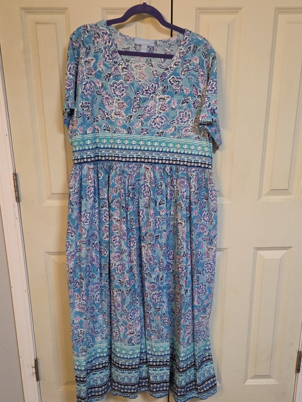 Only Necessities Teal Floral Maxi Dress